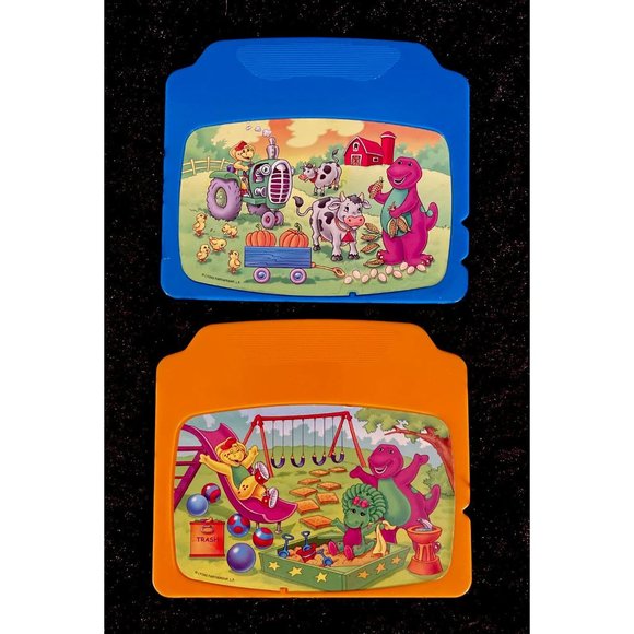 Barney Dinosaur Interactive Laptop Computer 2002 Mattel VINTAGE (2 Cards) Works - Picture 8 of 12